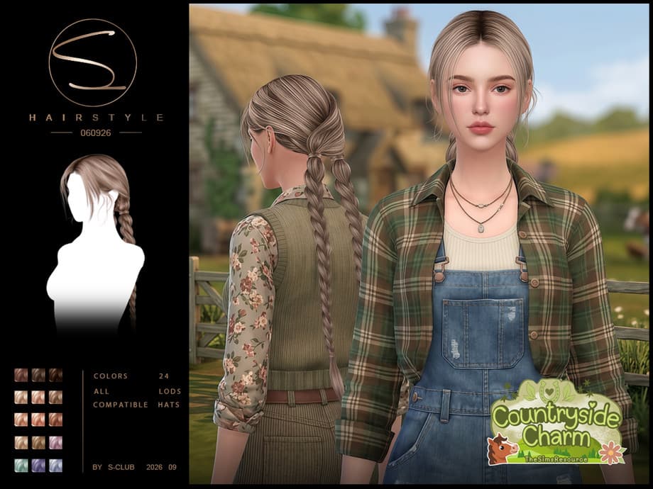 Прическа Double long braids hair Countryside Charm